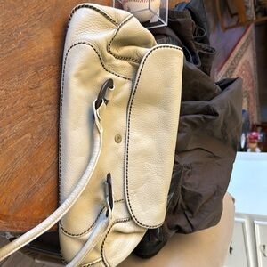 Plineo Visona Purse. Tan. Genuine Italian Leather (Made in Italy)